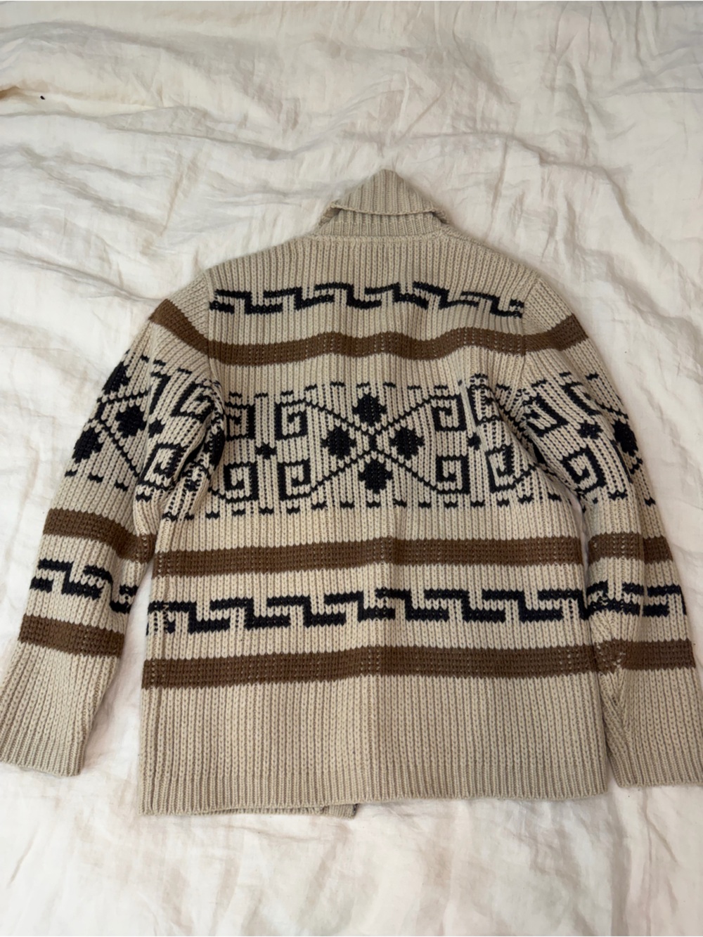 Pendleton Tan, Brown and Black Wool Zip Westerley Cardigan, Big Lebowski - Picture 10 of 10